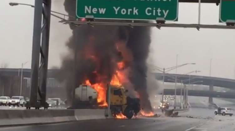 Flaming Truck Crash