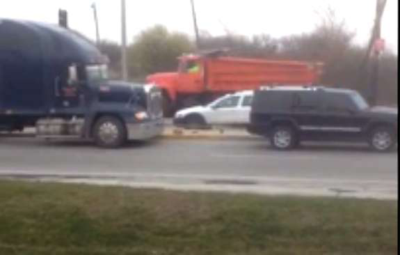 jeep pulls truck