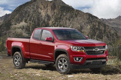 The 2015 Chevrolet Colorado Trail Boss Edition includes off-road suspension along with Goodyear’s Wrangler DuraTrac all-terrain tires on 17-inch aluminum wheels.