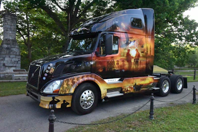 Volvo's New River Valley assembly plant in Dublin, Virginia unveiled the design for its 2015 Ride for Freedom truck, which will travel in a motorcade from the plant to the U.S. capital during Memorial Day weekend.
