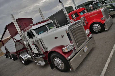 Jisilfredo Rico/Rico Trucking, Corning, CA; 2004 Electric Red Pearl & White Peterbilt 379/2011