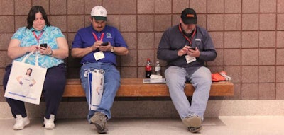 Show visitors take time out to text