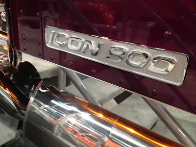 Exterior badging on the Kenworth ICON 900