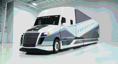 SuperTruck has a hybrid driveline mated to a conventional DT12 automated manual transmission.