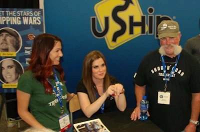 'Shipping Wars' stars Tamera Sturgis, Jennifer Brennan and Marc Springer at the uShip booth