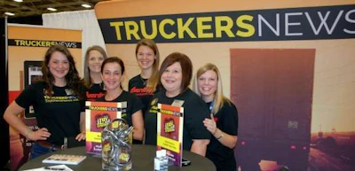 Some of the team staffing the booths for 'Overdrive' and 'Truckers News'