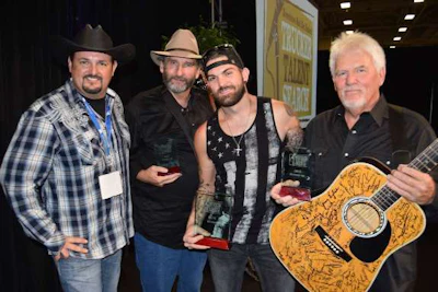 Overdrive-Red Eye Radio Trucker Talent Search (from left) Tony Justice, Paul Marhoefer, Nate Moran and Whatley.