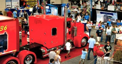 Semi truck on display at a truck show
