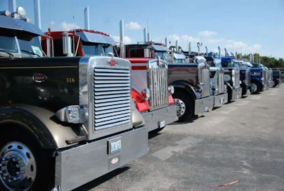 Some of the more than 400 trucks at GBATS
