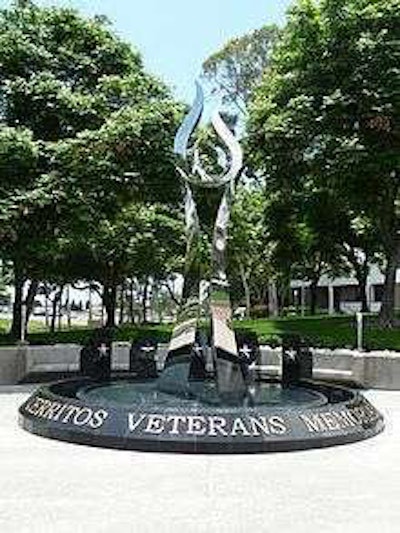The Cerritos Veterans Memorial, located in Cerritos, Calif. is a 20-foot-high sculpture dedicated in honor of local veterans.