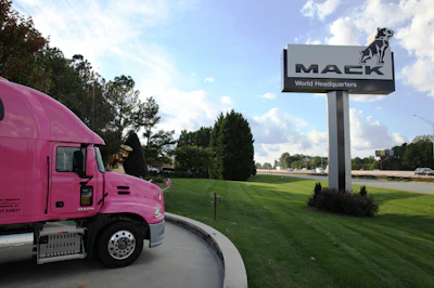 Mack Pinnacle painted pink for Breast Cancer Awareness Month