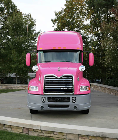 Breast Cancer Awareness Mack Pinnacle axle back at the company's Greensboro, NC facility