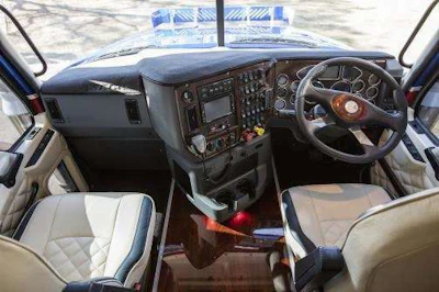 The driver's seat of the sultan's Mack
