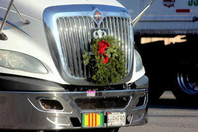 Mark Dickinson's truck at West Point with Vietnam War campaign ribbon on the front