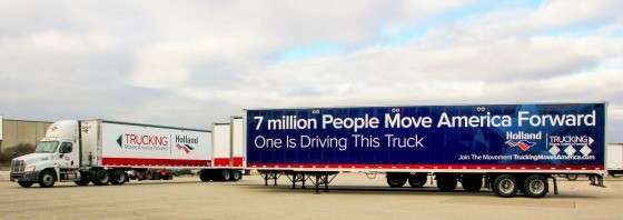 Trucking Moves America Forward wrap on a Holland truck. (Image Courtesy of Holland)
