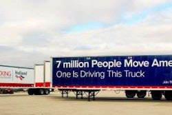 Trucking Moves America Forward wrap on a Holland truck. (Image Courtesy of Holland)