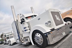 Erlys Gonzalez of Opa Locka, Fla., won second place in the Bobtail - 2001-2007 category with this 2005 Peterbilt 379.