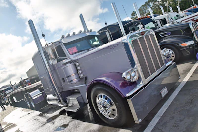 Scott Goldman of Walker Transportation showed this 2014 Peterbilt 389 and 2015 MAC flatbed.