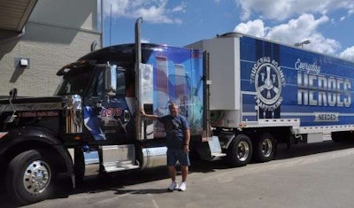 Mike Usery has driver for Boyd Brothers for 26 years and has over three million safe driving miles. He picked up the Freedom Driver's Project trailer and drove it to Boyd Brothers' location in Clayton and Birmingham, Alabama.