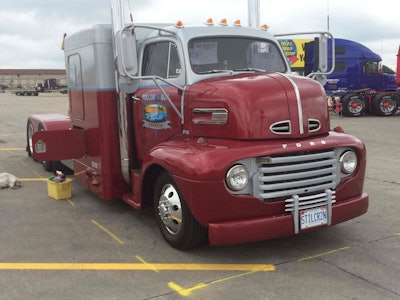 Trucks arrive for 2016 Walcott Truckers Jamboree at Iowa 80 Truck Stop