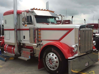 Trucks arrive for 2016 Walcott Truckers Jamboree at Iowa 80 Truck Stop