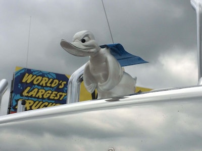 Trucks arrive for 2016 Walcott Truckers Jamboree at Iowa 80 Truck Stop