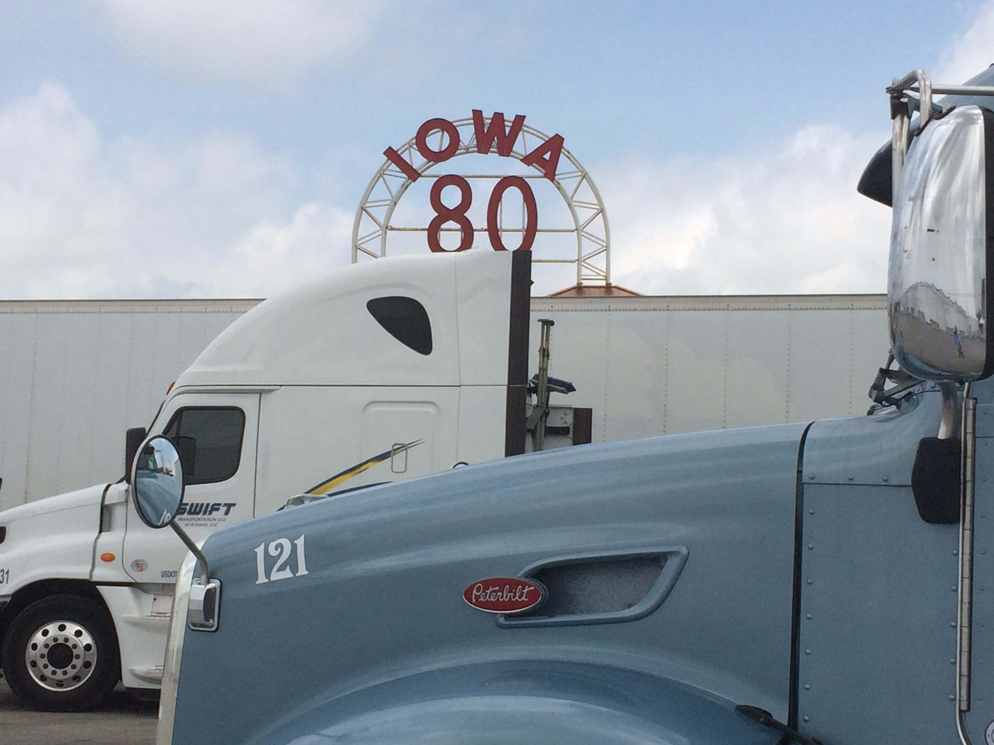 Trucks arrive for 2016 Walcott Truckers Jamboree at Iowa 80 Truck Stop