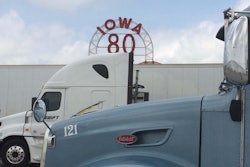 Trucks arrive for 2016 Walcott Truckers Jamboree at Iowa 80 Truck Stop