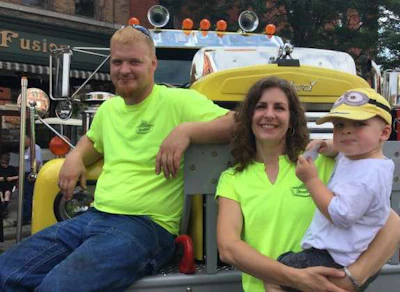 Richie (left) and Jeanie Zigmont and their son Brock at the 2016 National Brockway Truck Show.