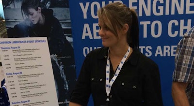 Lisa Kelly survived last night’s episode of “Ice Road Truckers” and is signing autographs at the Chevron Delo booth at the great American Trucking Show in Dallas.