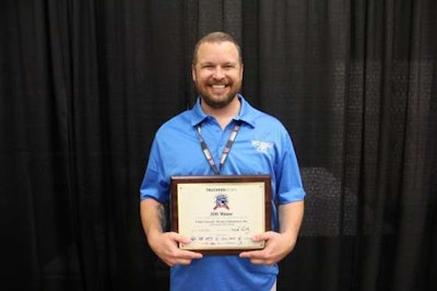 Chris Crowell was named the 2016 Trucking's Top Rookie award winner at the Great American Trucking Show.