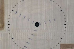 Scania’s clock made of trucks.