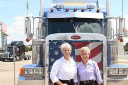 Idella Hansen and Sandi Talbott at the Great American Trucking show in Dallas. (Story Corps photo)