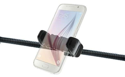 Trucker Tough system holds a smartphone.