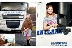 Amy Clark drivers truck for her father’s business in England.