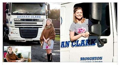 Amy Clark drivers truck for her father’s business in England.