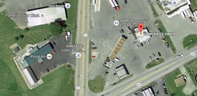 A Google Earth view of Longway’s Truckstop and Diner in northern New York.