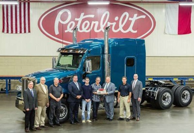 The first Peterbilt 567 Heritage presented to Hinz Trucking