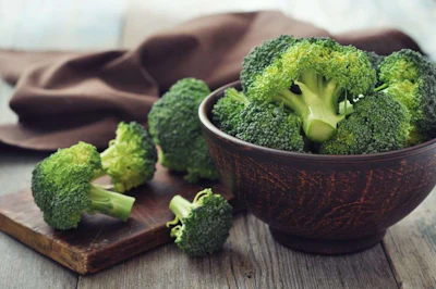 One cup of broccoli will supply you with your daily dose of vitamin C and a large percentage of folic acid.