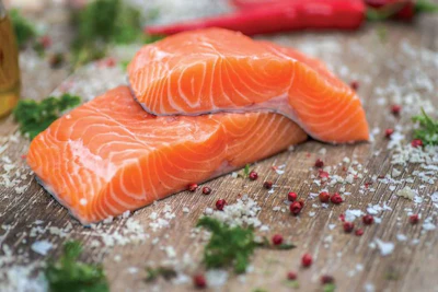 Heart-healthy salmon is packed with protein and omega-3 fatty acids, which studies suggest may reduce the risk of heart disease. It may also protect skin from the damaging effects of UV rays.