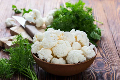 Like broccoli, cauliflower is a member of the cruciferous family of vegetables and can help defend against cancer, improve heart health and is rich in vitamins and minerals. Cauliflower is also a good source of choline, a B vitamin known for its role in brain development.