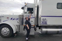 Amanda Myers with her two dogs and her truck. (Image Courtesy of Amanda Myers)