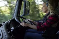 Patricia Maguire in her music video for “Truck Driving Woman.”