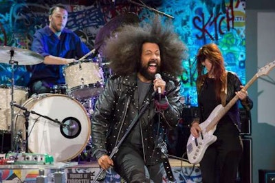 Reggie Watts in his Netflix special. (Image Courtesy of Netflix)