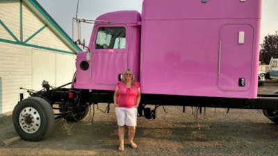 Tami Fawcett and the truck she and her boyfriend, Tom Rupel, are currently building. (Image Courtesy of Tami Fawcett)