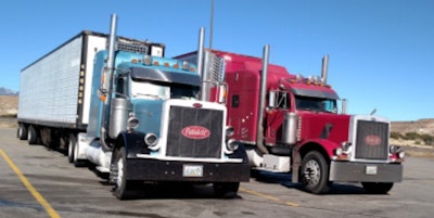 Tom Rupel’s truck (left) with Tami Fawcett’s truck (right). (Image Courtesy of Tami Fawcett)