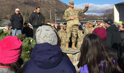 Superintendent Lt. General Robert Caslen Jr. addressing Saturday’s volunteers