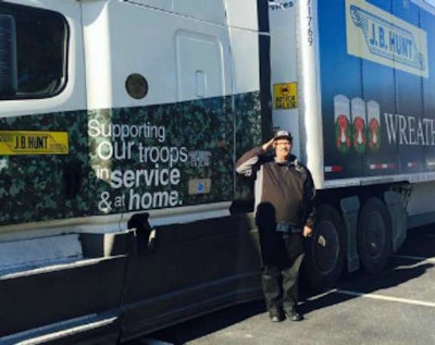 J.B. Hunt dedicated services contract James Pierce is a 30-year Marine Corps veteran and has driven 16 years for J.B. Hunt, and will retire from the company in 2017.