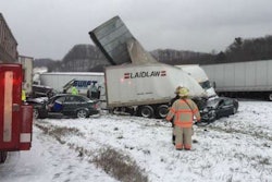 Part of the crash site on I-90 in Ohio Thursday. (Photo: Lake County Sheriff’s office)