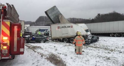 Part of the crash site on I-90 in Ohio Thursday. (Photo: Lake County Sheriff’s office)